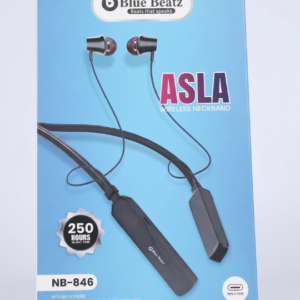 Blue Beatz ASLA NB-846 Wireless Neckband with 250 Hours Music Time (Type-C Port, Black)
