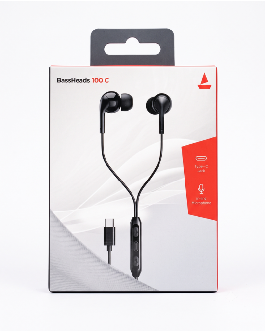 boAt BassHeads 100 C Wired Earphones with Type-C Jack & In-line Mic (Black)