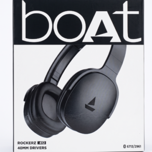 boAt Rockerz 412 Wireless Bluetooth Over-Ear Headphones (40mm Drivers, 40H Playtime, Black)
